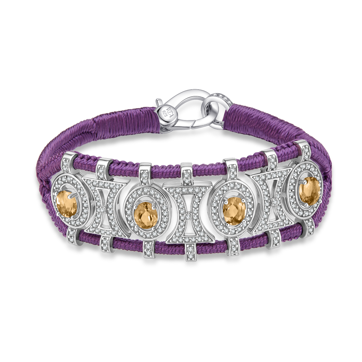 Bracelet Olinda violet - Citrines