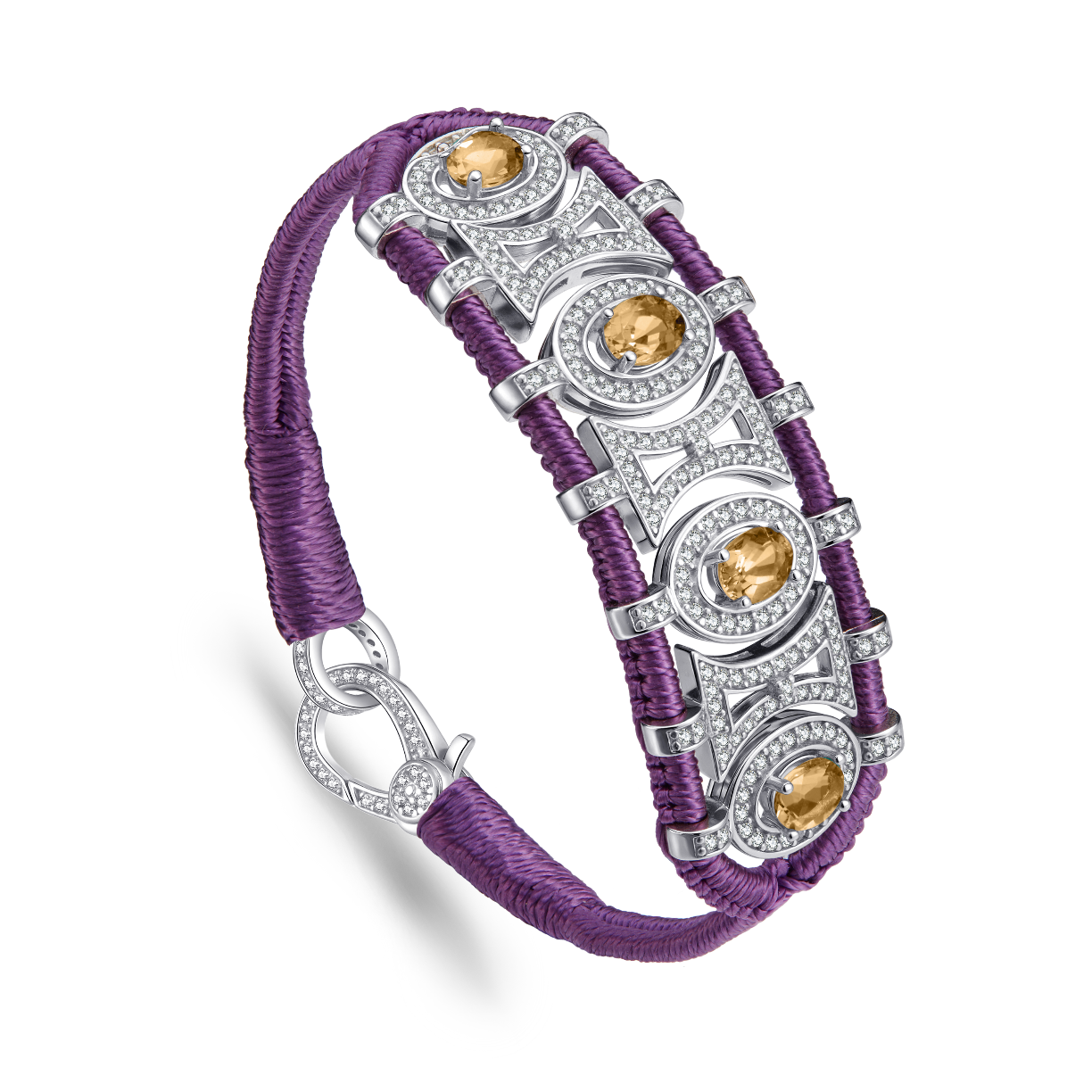 Bracelet Olinda violet - Citrines