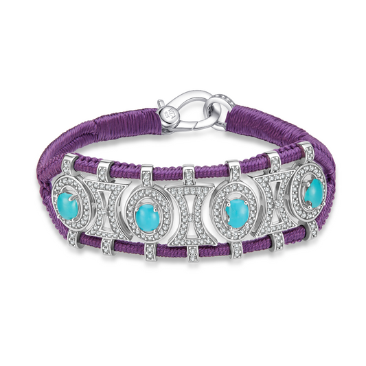 Bracelet Olinda violet - turquoises