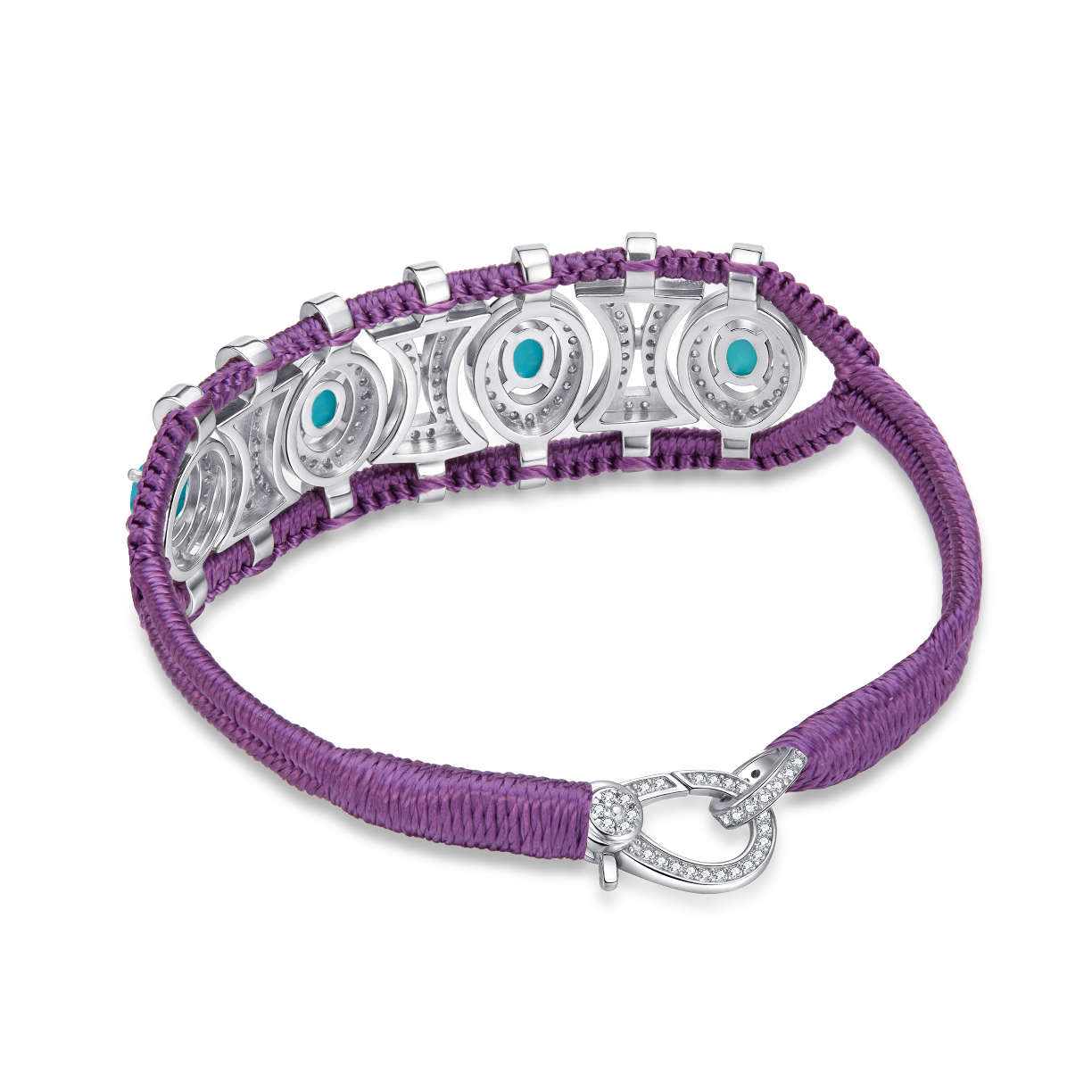 Bracelet Olinda violet - turquoises