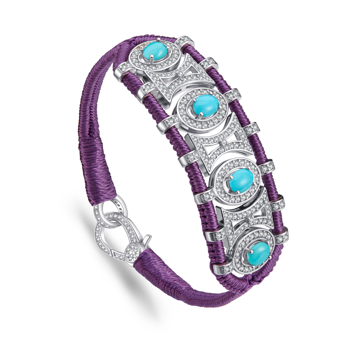 Bracelet Olinda violet - turquoises