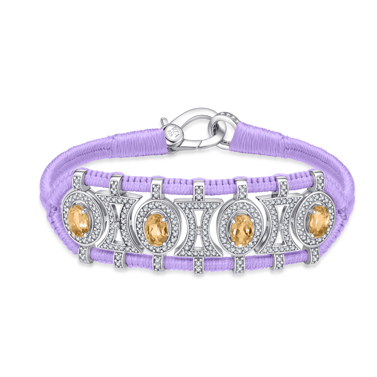 Bracelet Olinda lilas - Citrines