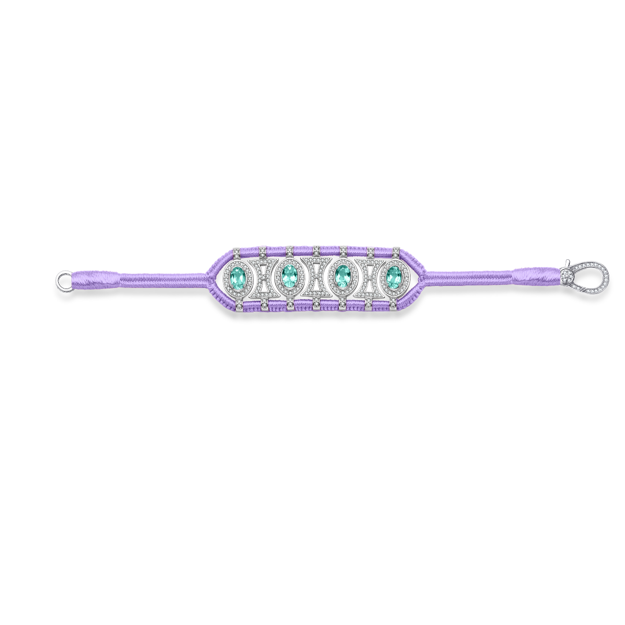 Olinda lilac bracelet - Emeralds