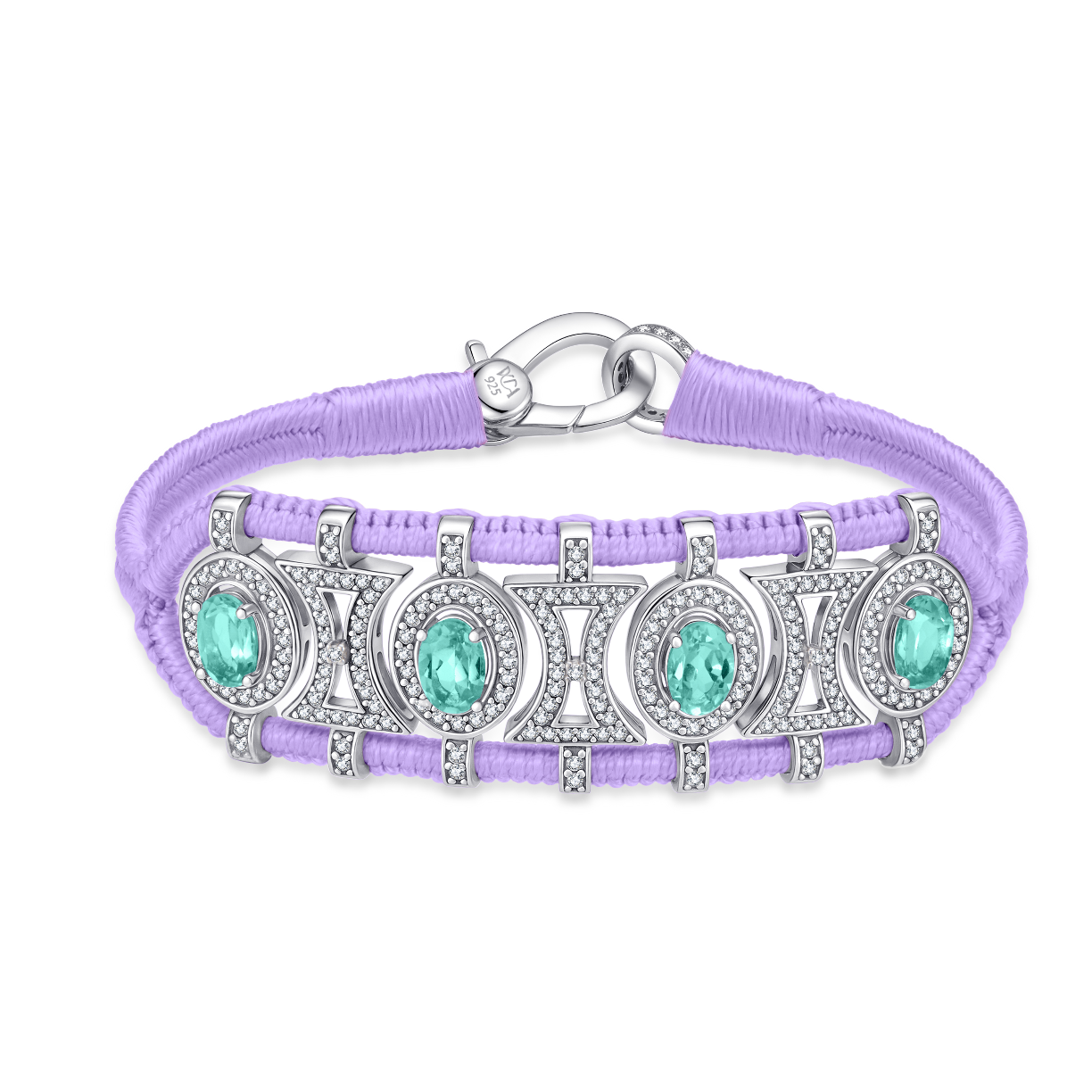 Olinda lilac bracelet - Emeralds