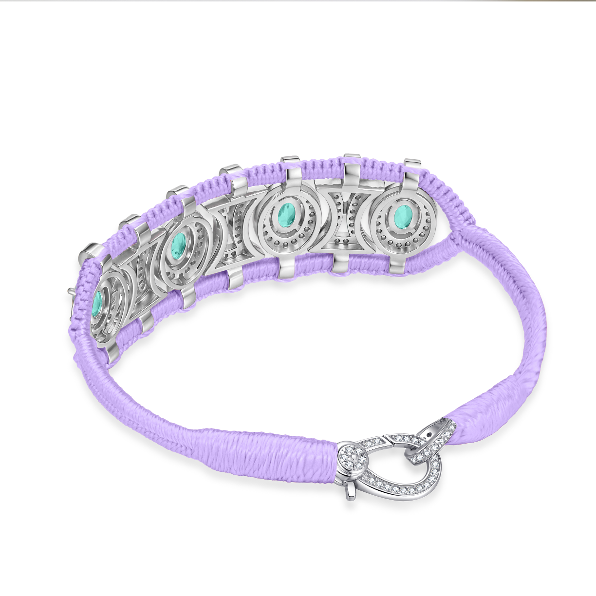 Olinda lilac bracelet - Emeralds