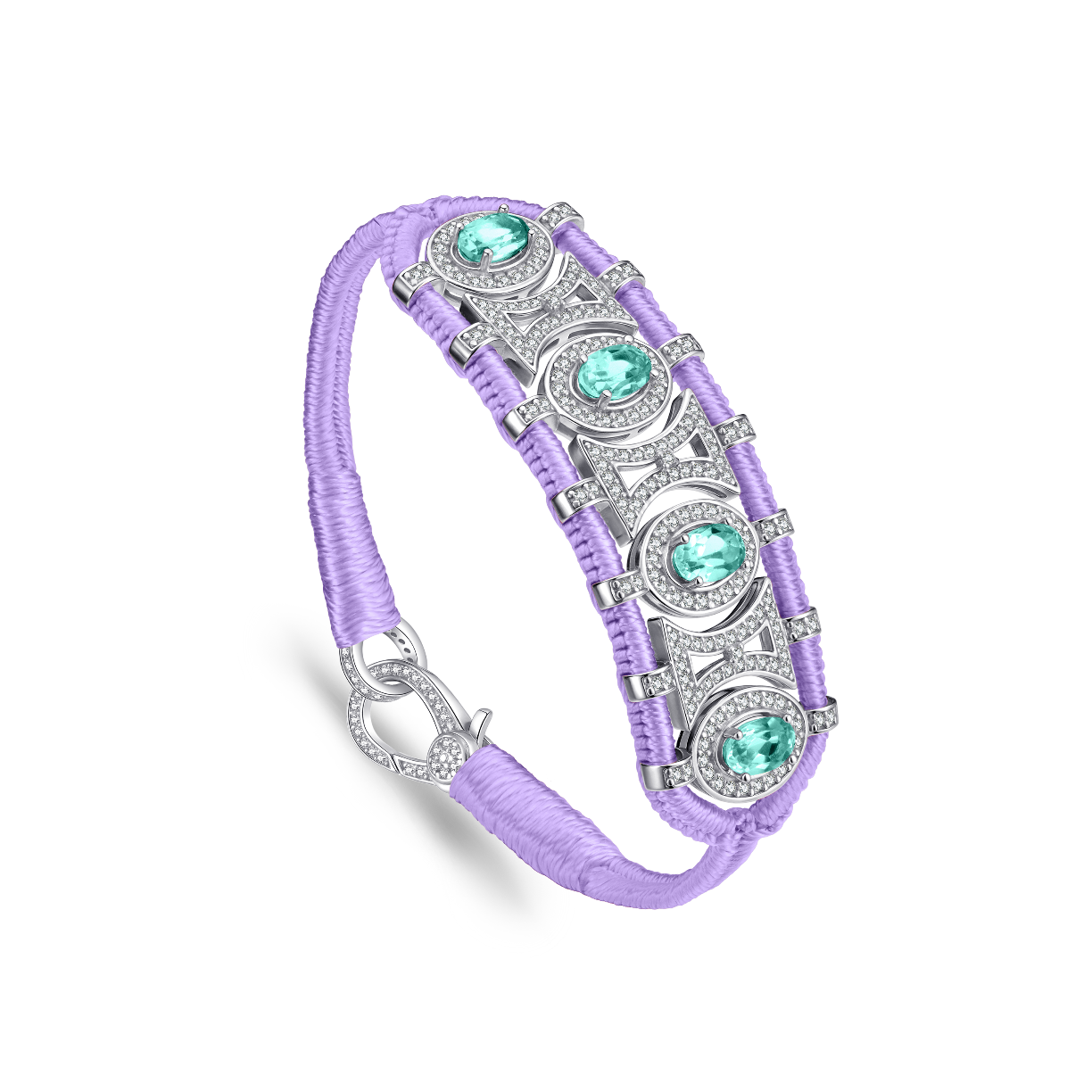 Olinda lilac bracelet - Emeralds