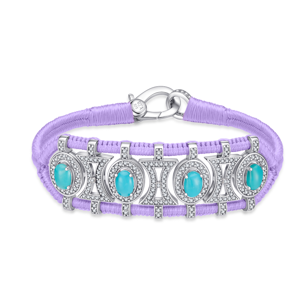Bracelet Olinda lilas - turquoises