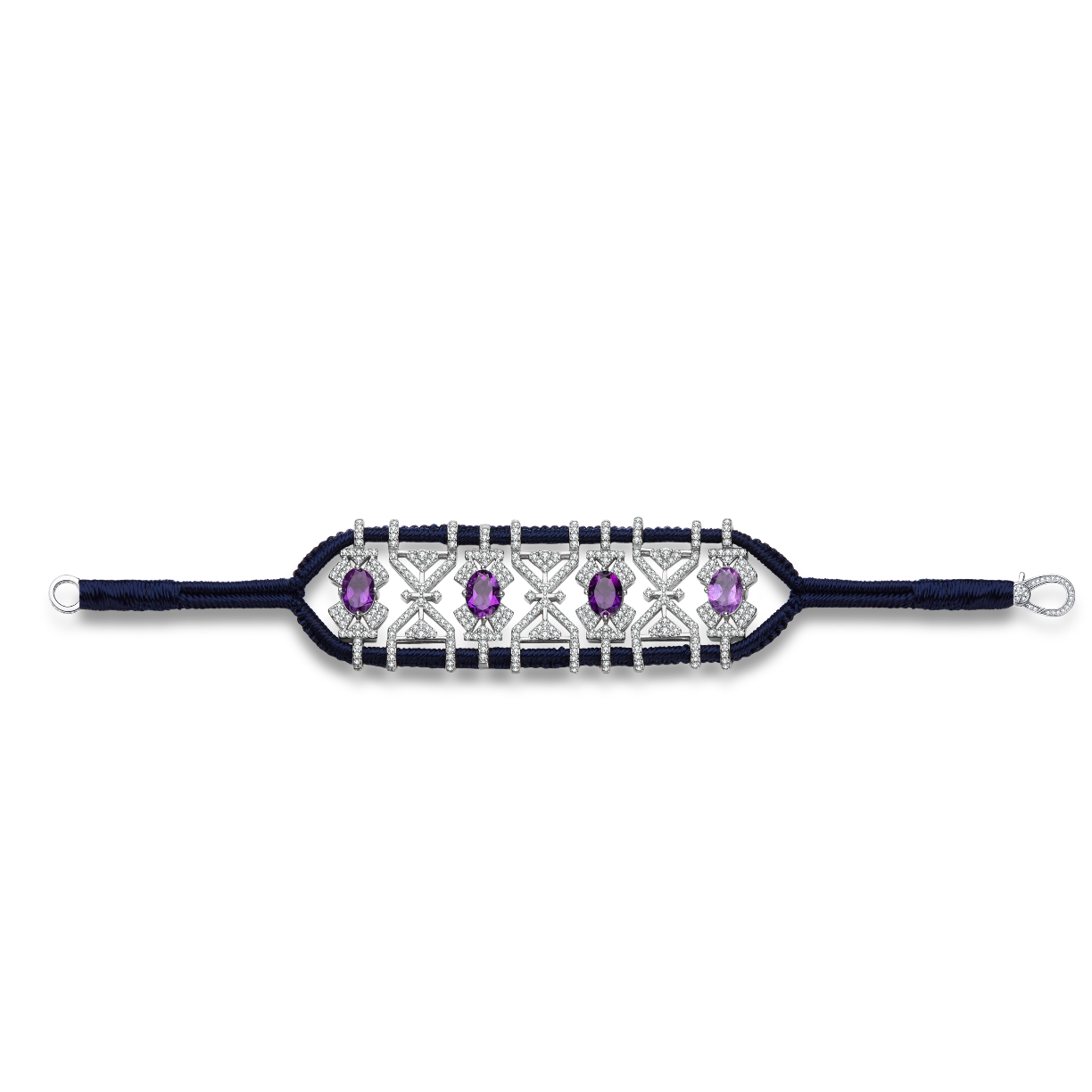 Bracelet Fortalezza Navy - Amethysts
