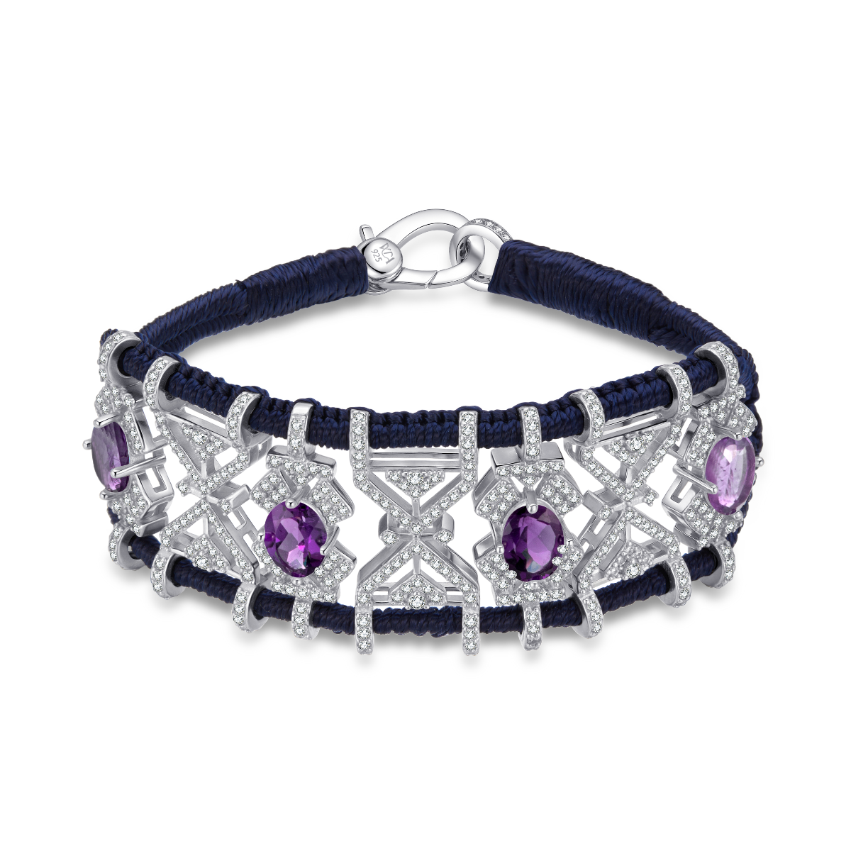 Bracelet Fortalezza Navy - Amethysts