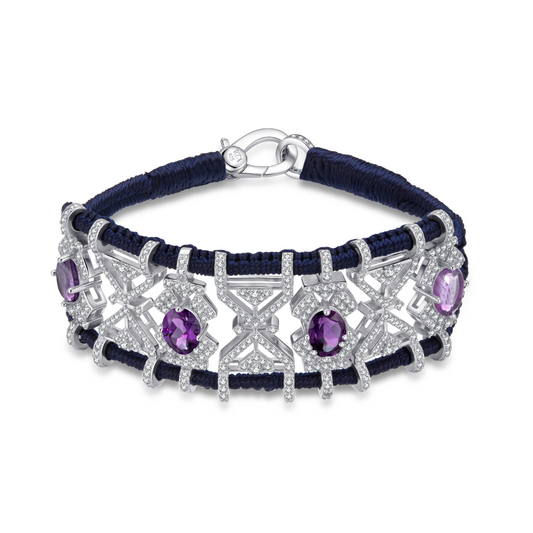 Bracelet Fortalezza Navy - Amethysts