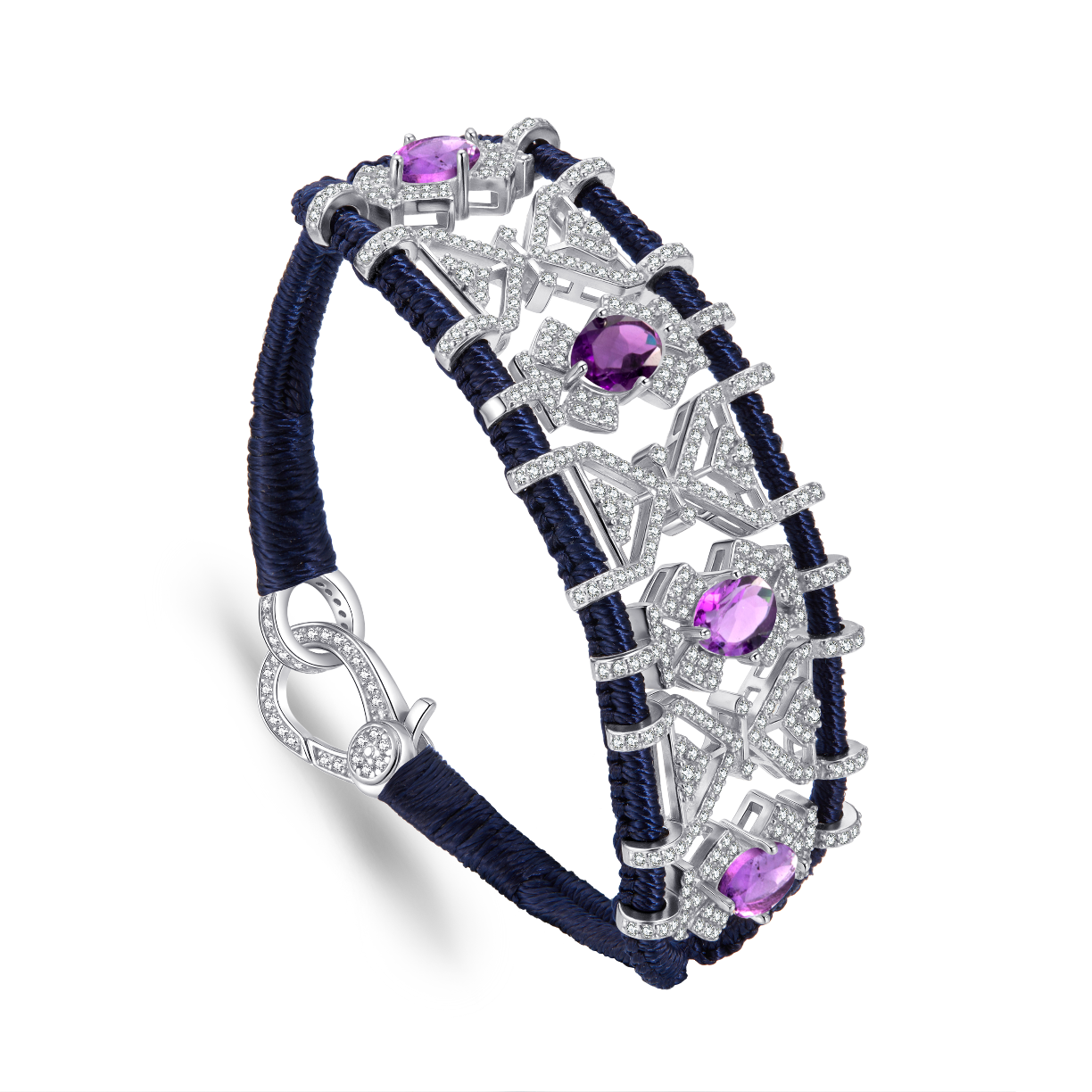 Bracelet Fortalezza Navy - Amethysts