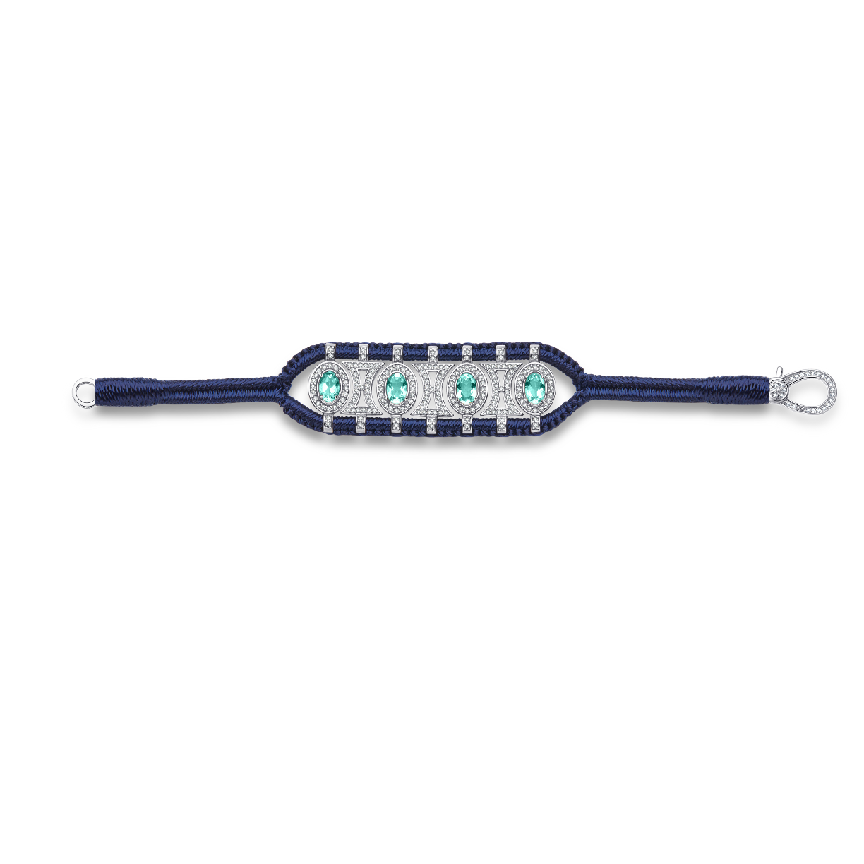 Olinda navy bracelet - Emeralds