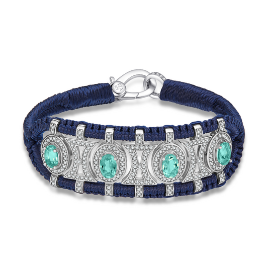 Bracelet Olinda navy - émeraudes