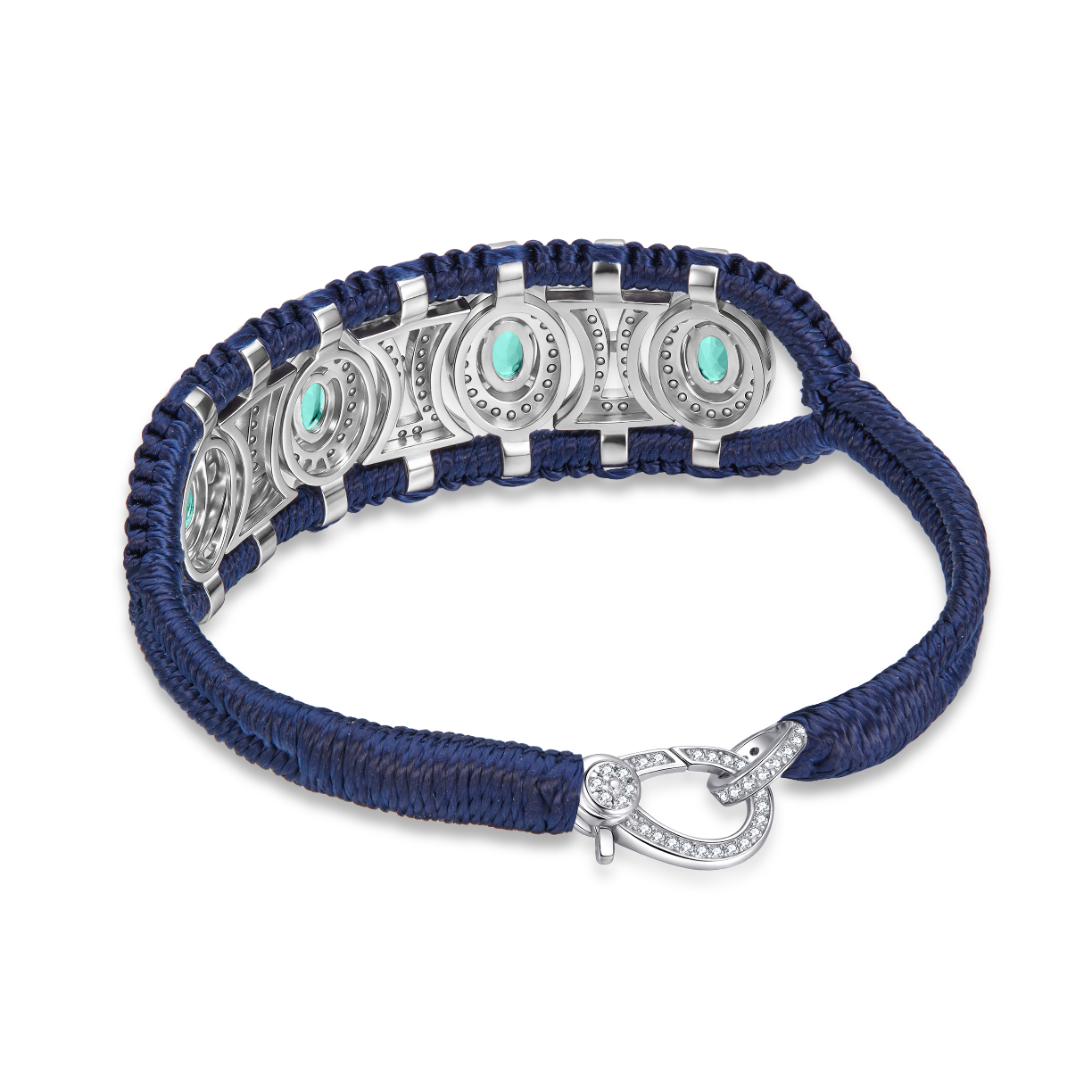 Olinda navy bracelet - Emeralds