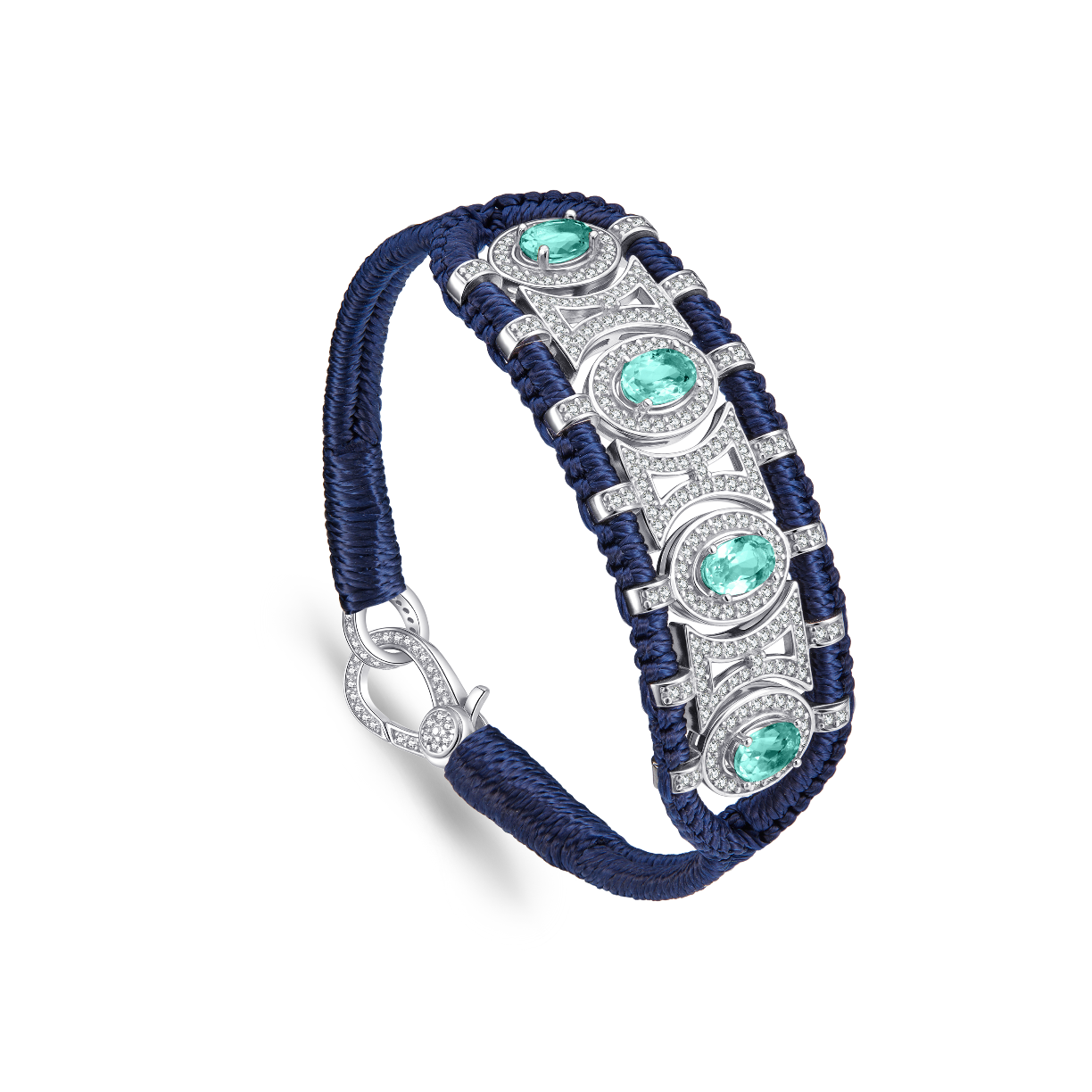 Olinda navy bracelet - Emeralds