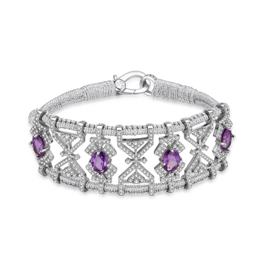 Bracelet Fortalezza Silver - Amethysts