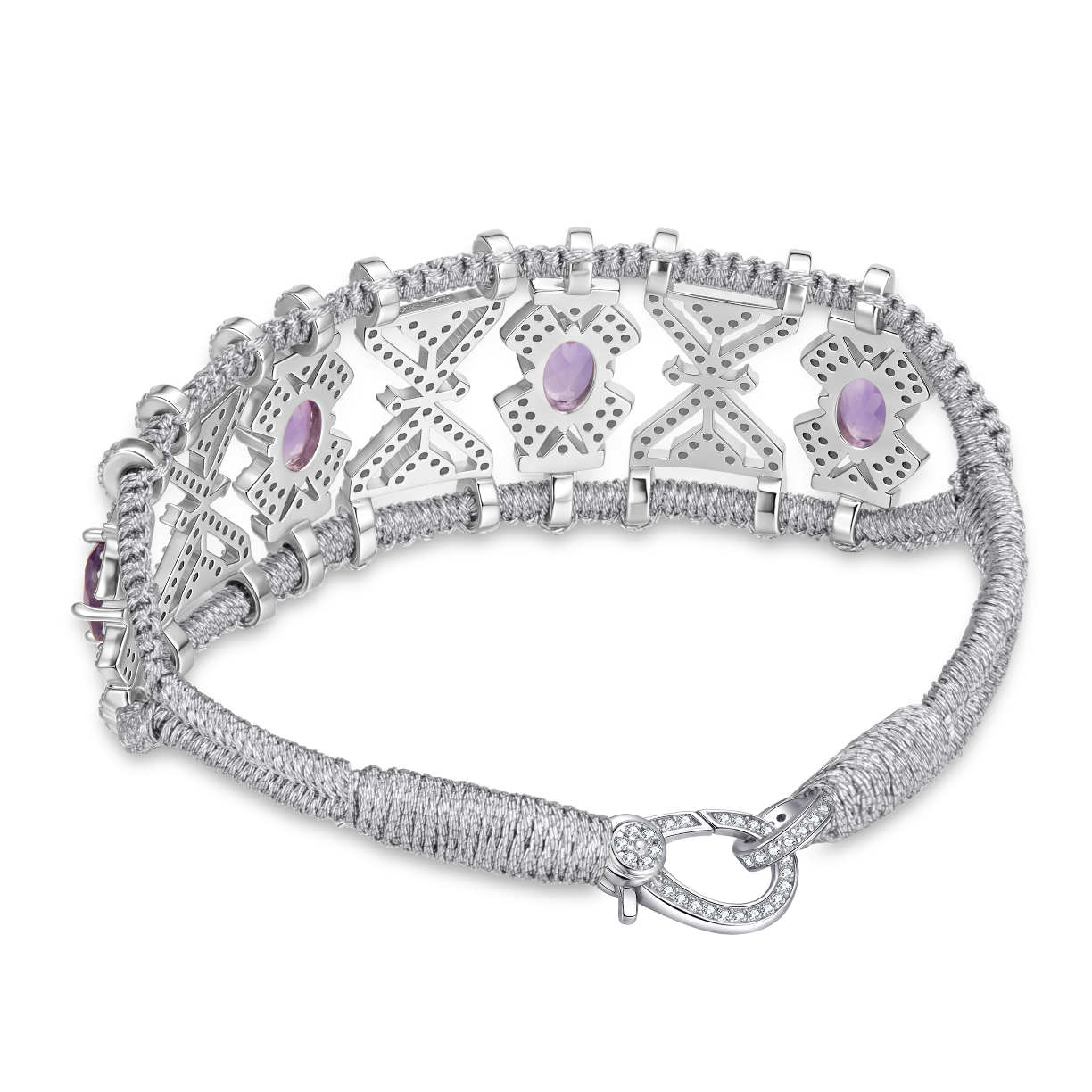 Bracelet Fortalezza Silver - Amethysts