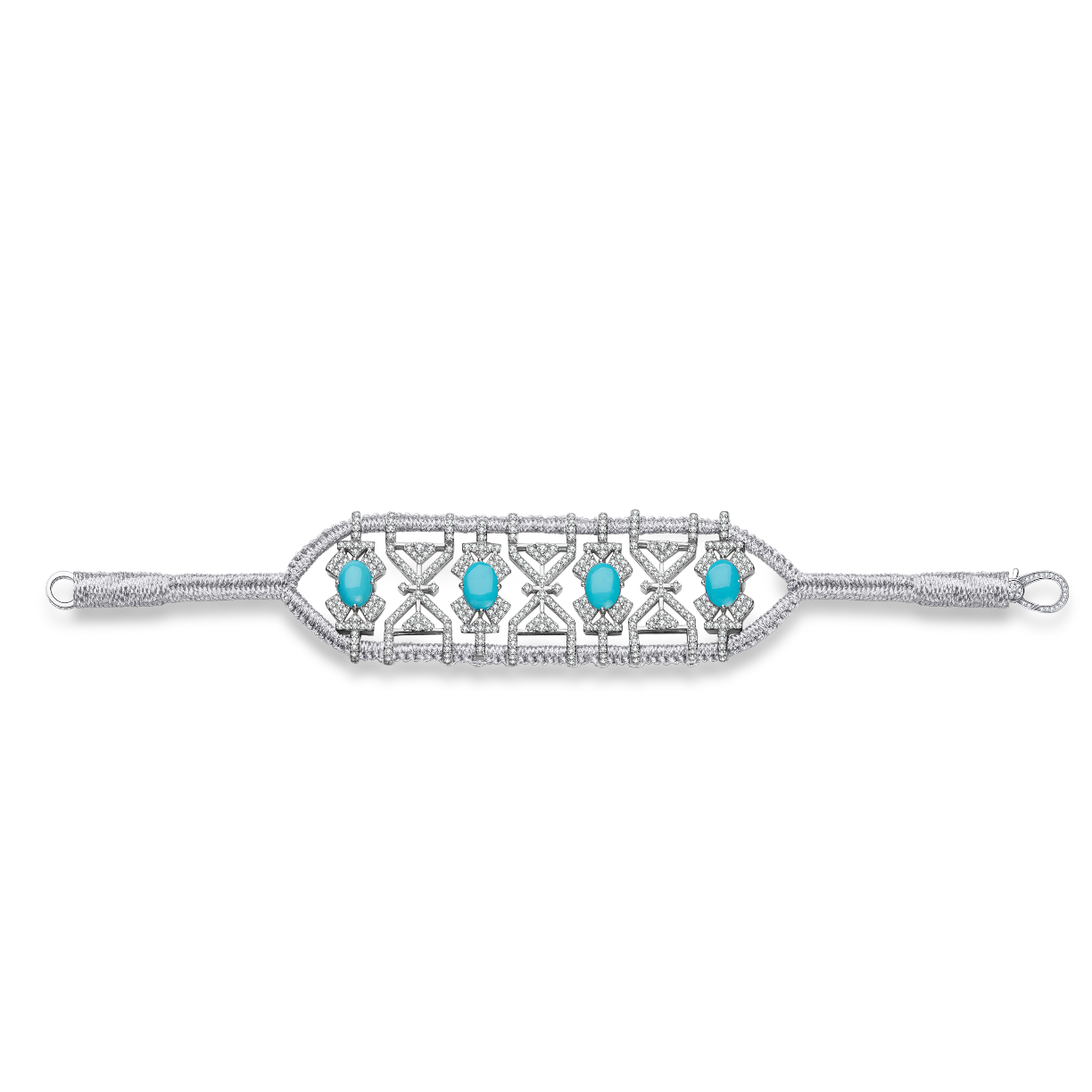 Bracelet Fortalezza Silver - Turquoises