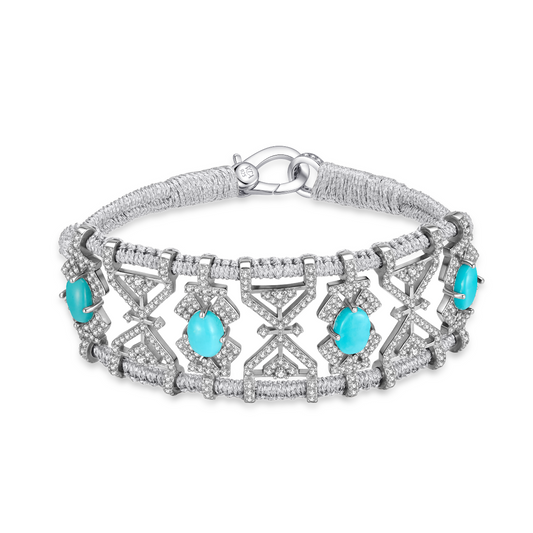 Bracelet Fortalezza Silver - Turquoises