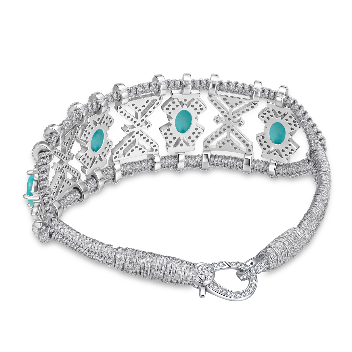 Bracelet Fortalezza Silver - Turquoises