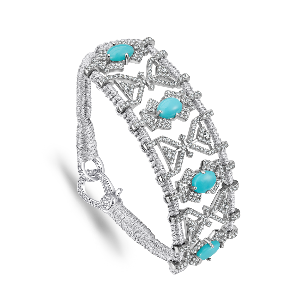 Bracelet Fortalezza Silver - Turquoises