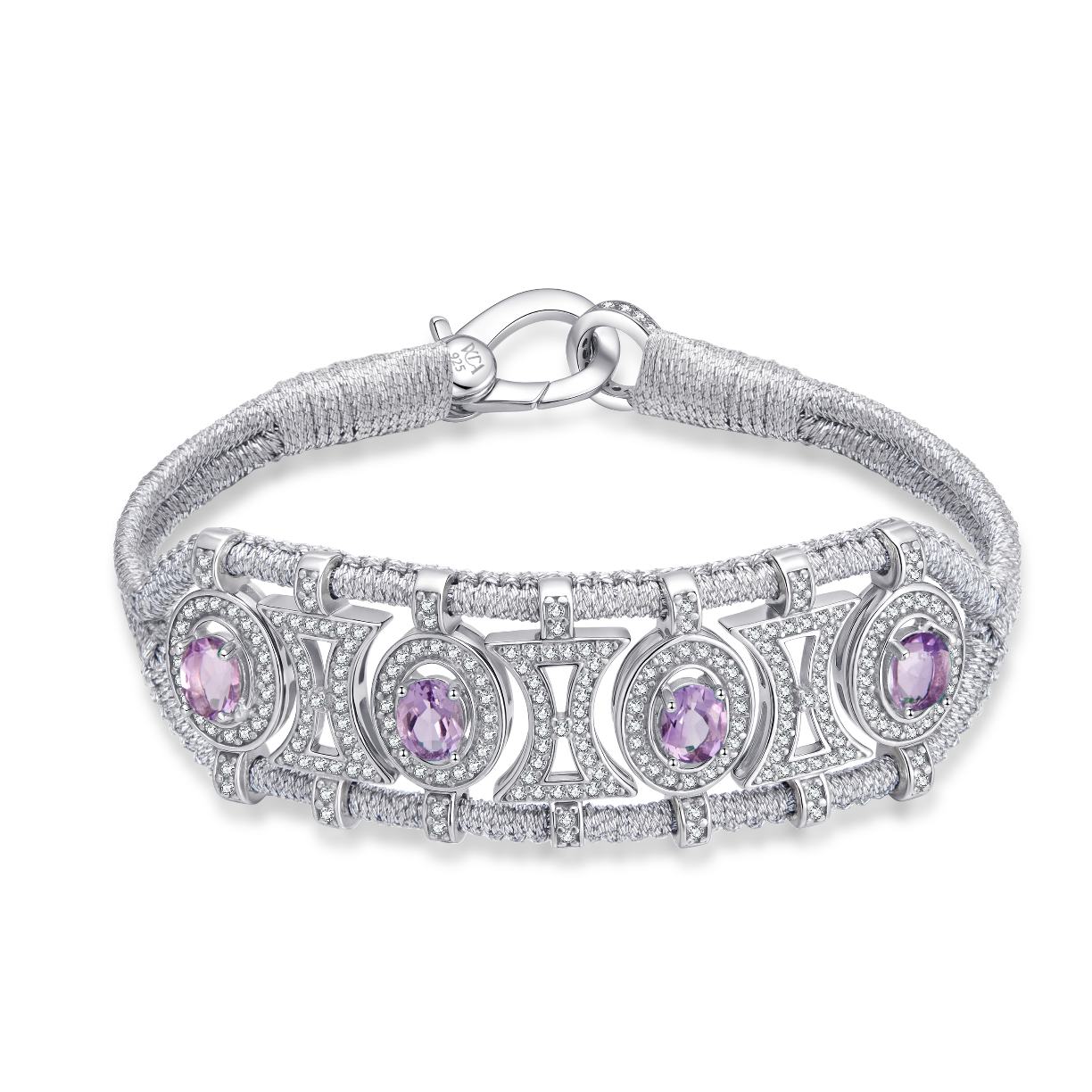 Olinda  silver bracelet - Amethysts