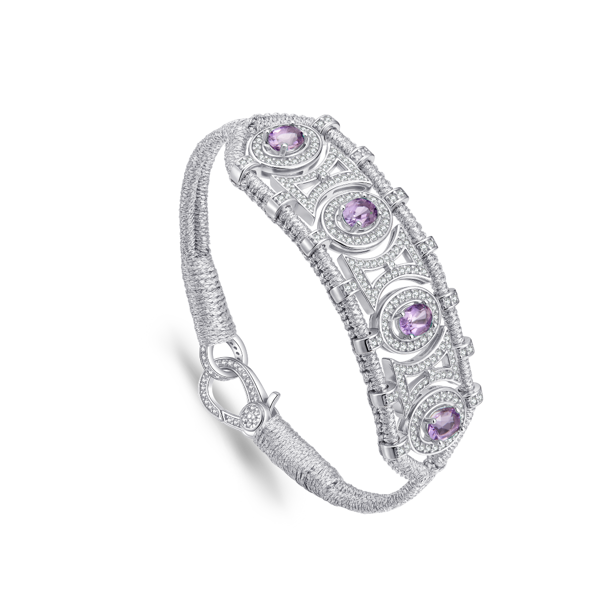 Olinda  silver bracelet - Amethysts