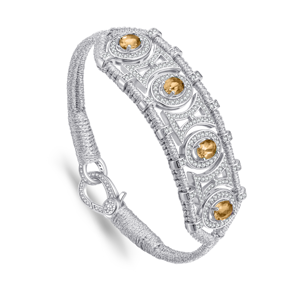 Olinda silver bracelet - Citrines