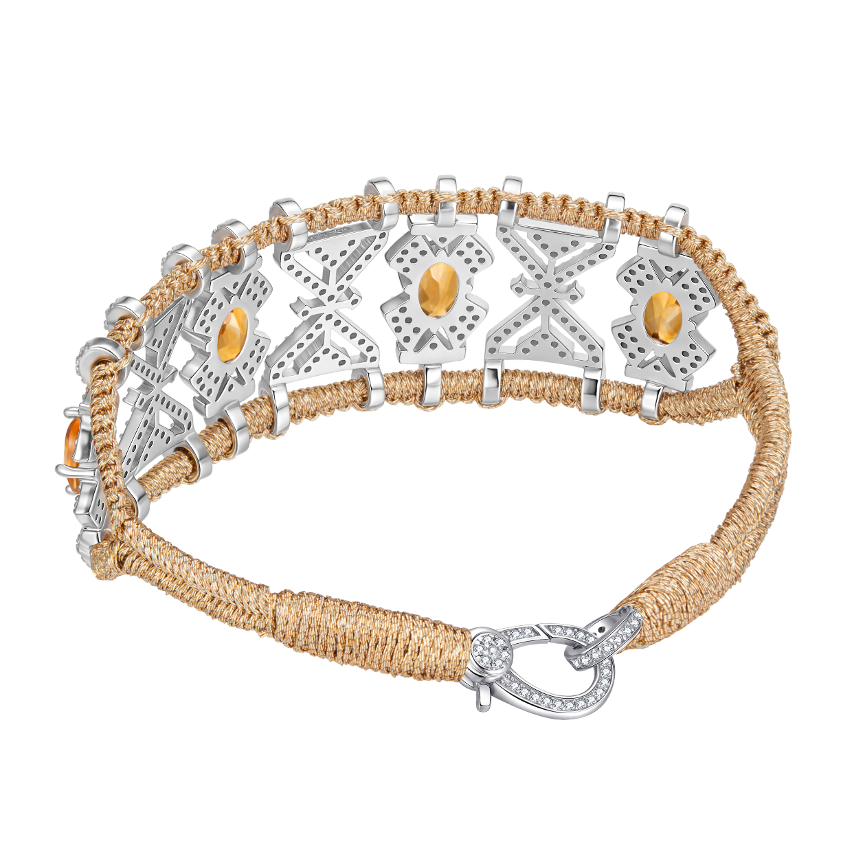 Bracelet Fortalezza Brass - Citrines