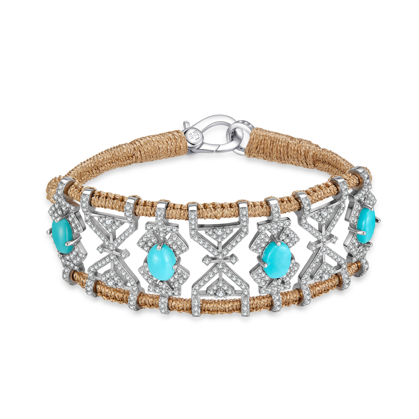 Bracelet Fortalezza Brass - Turquoises