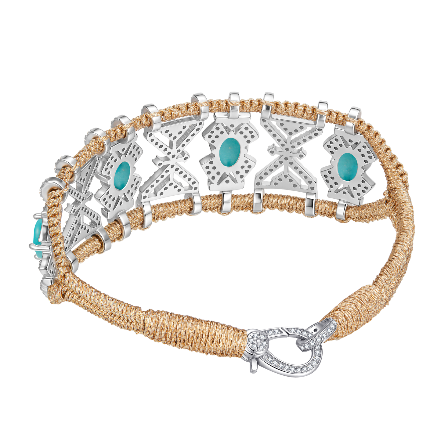 Bracelet Fortalezza Brass - Turquoises