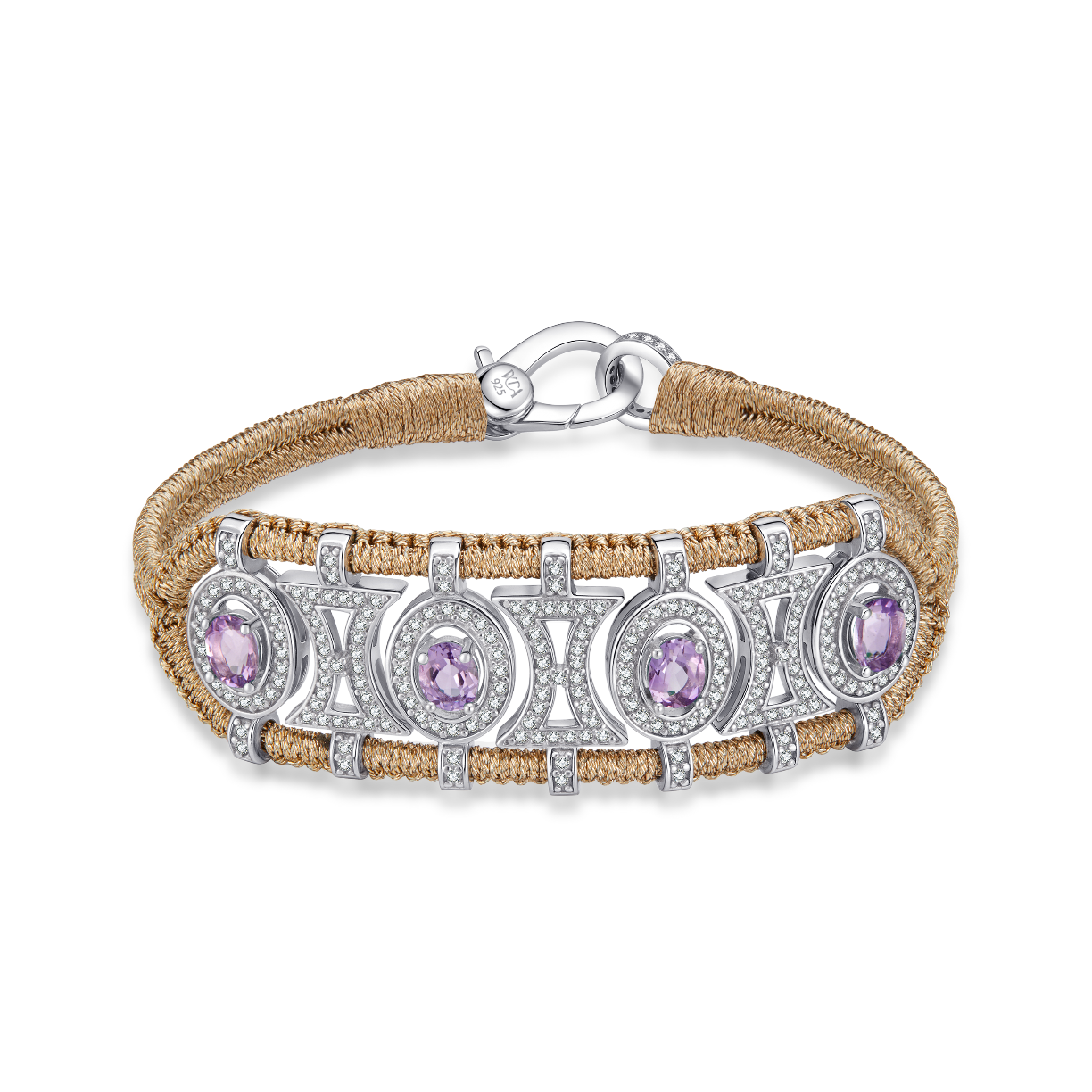 Olinda brass bracelet - Amethysts