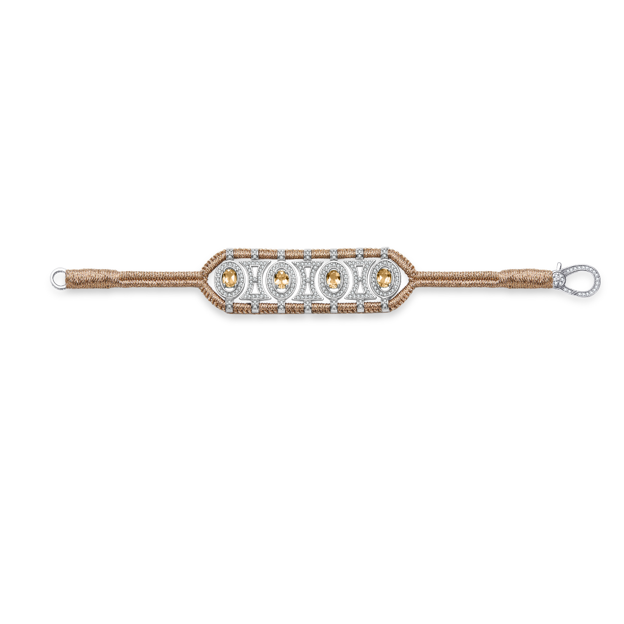 Olinda brass bracelet - Citrines