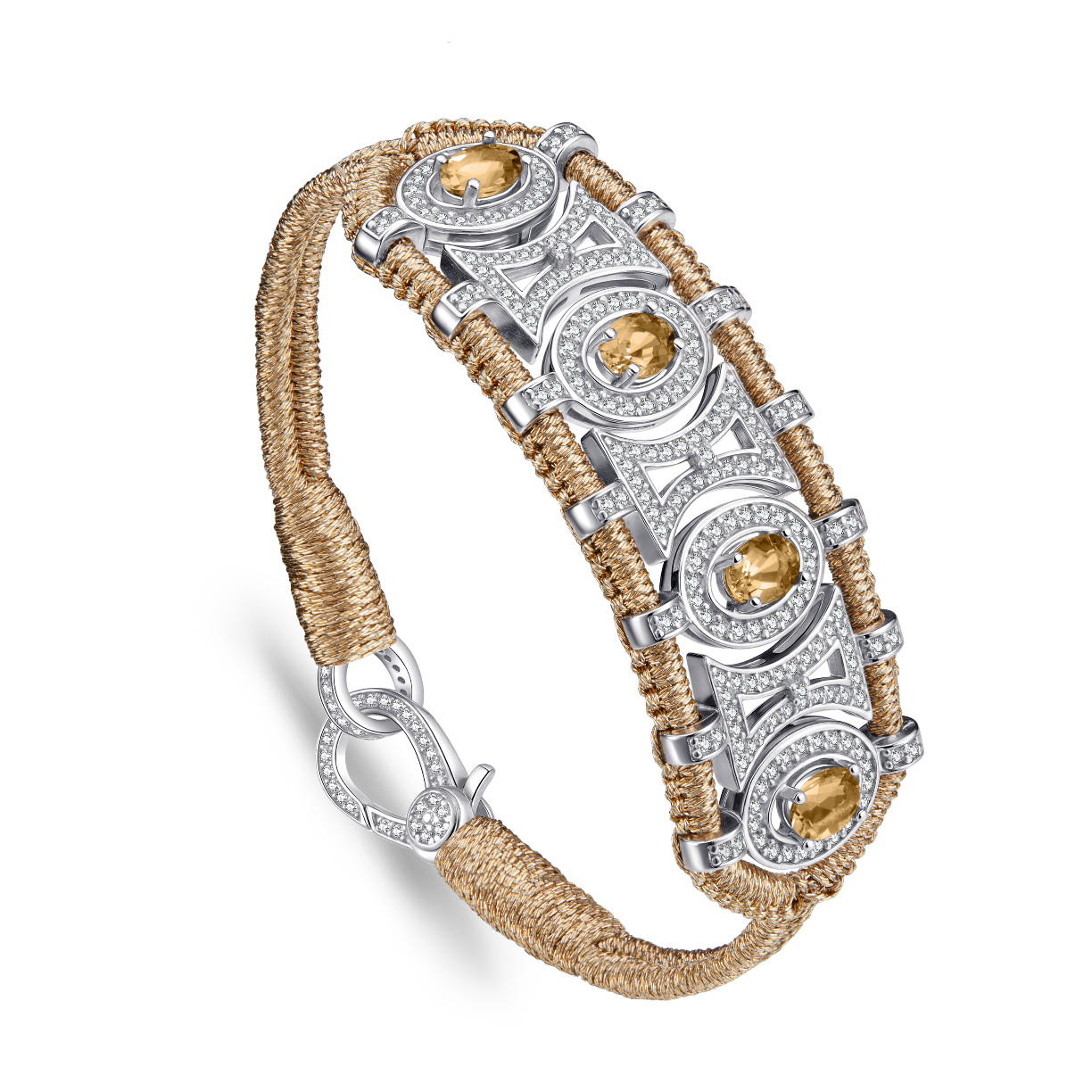 Olinda brass bracelet - Citrines