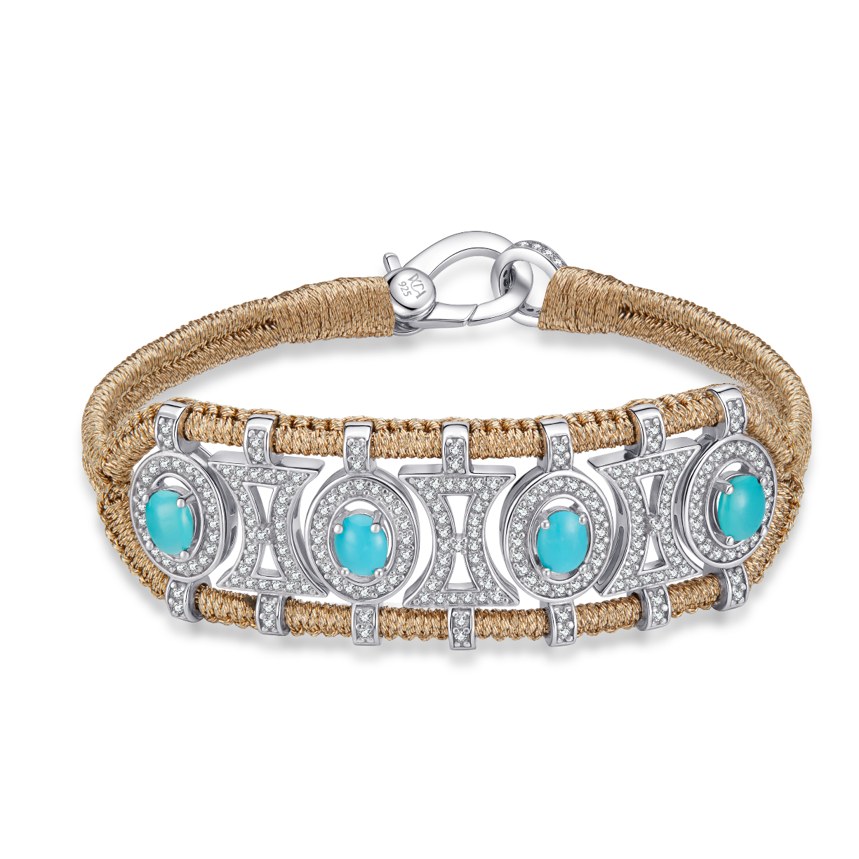 Bracelet Olinda brass - Turquoises