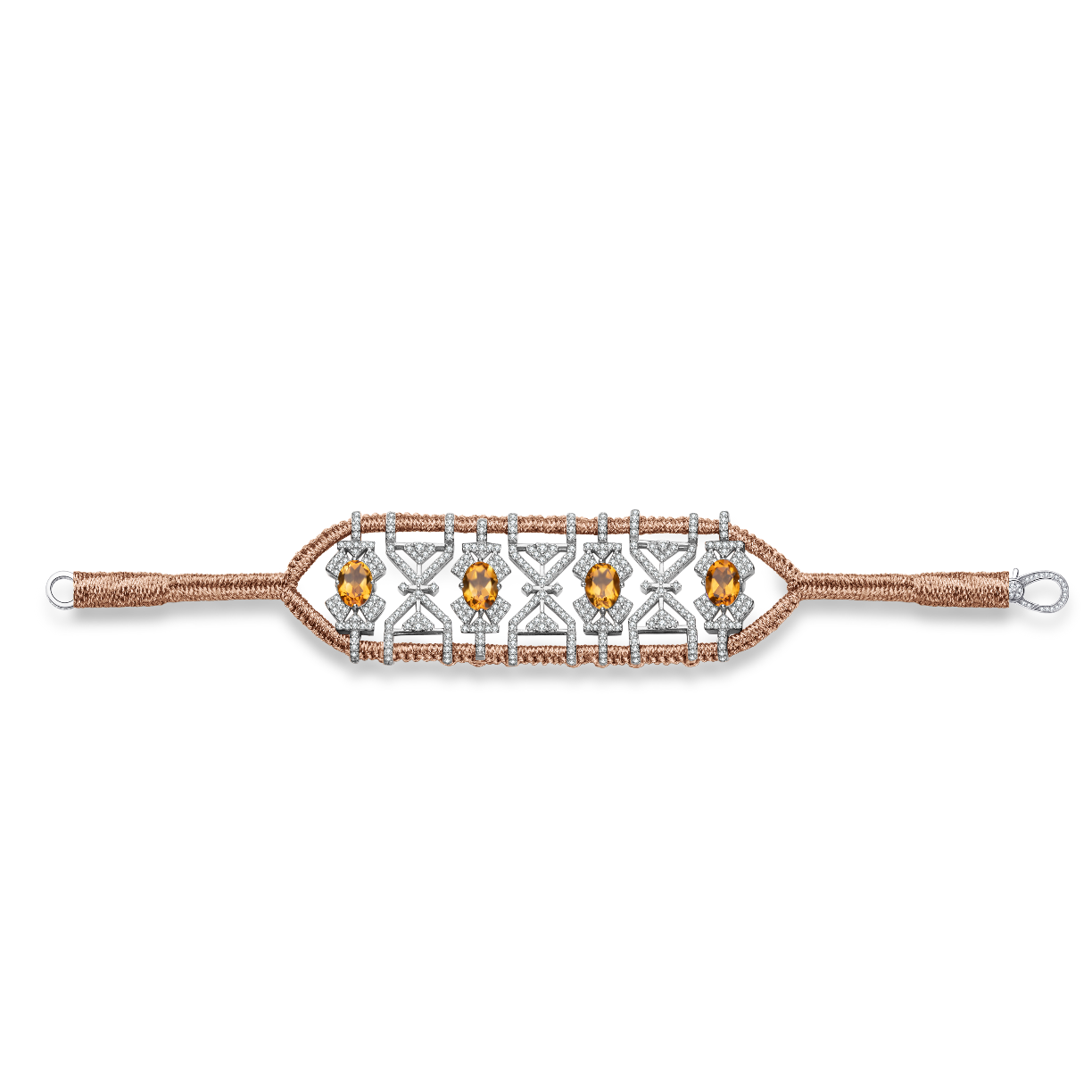 Bracelet Fortalezza Pink Gold - Citrines
