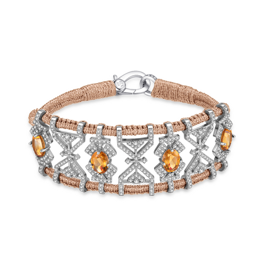 Bracelet Fortalezza Rose Gold- Citrines