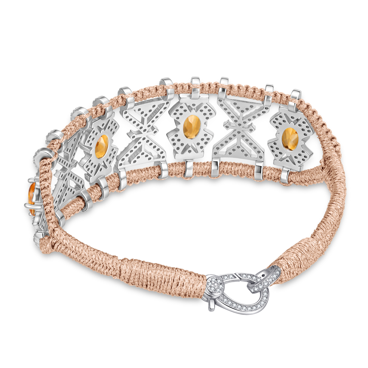 Bracelet Fortalezza Pink Gold - Citrines