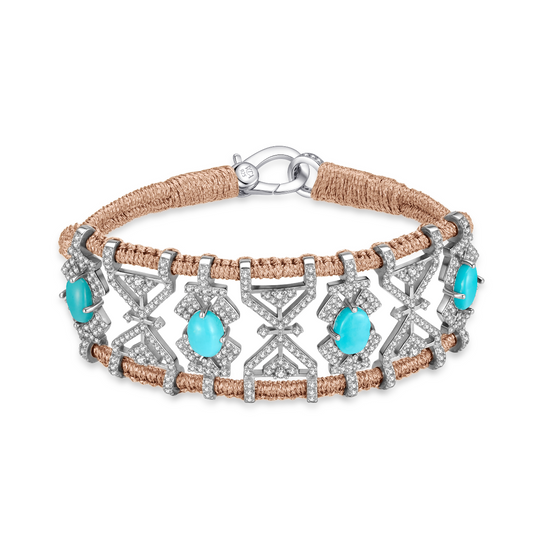 Bracelet Fortalezza Rose Gold - Turquoises