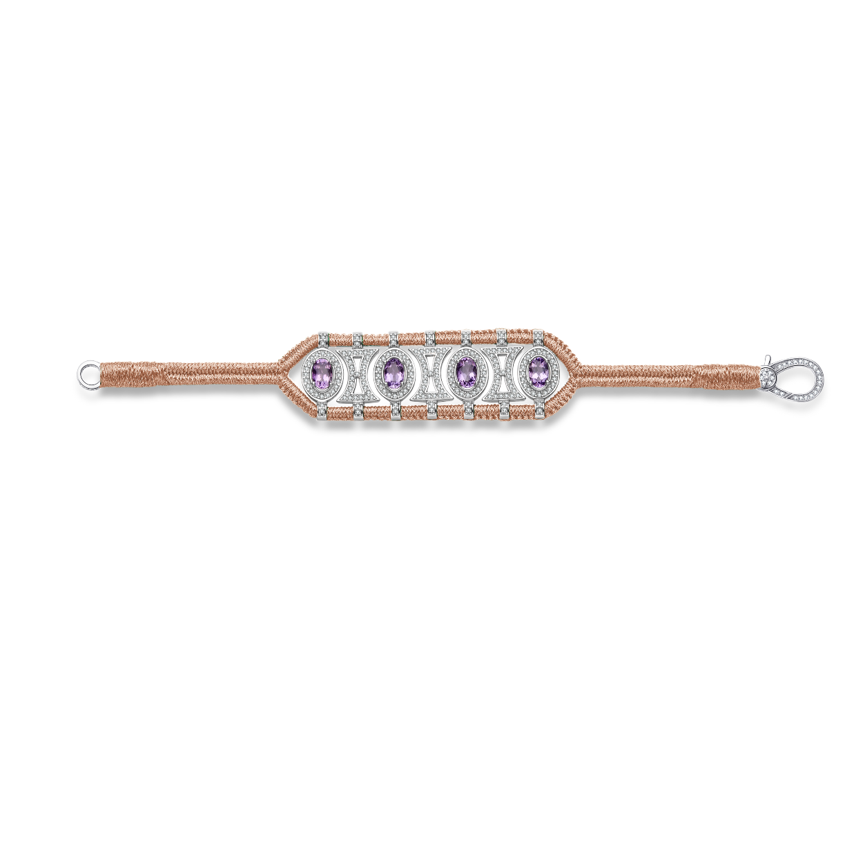 Bracelet Olinda rose gold - Améthystes