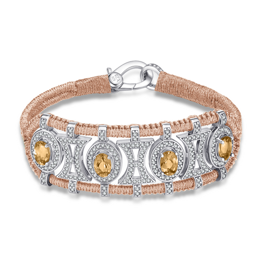 Bracelet Olinda rose gold - Citrines