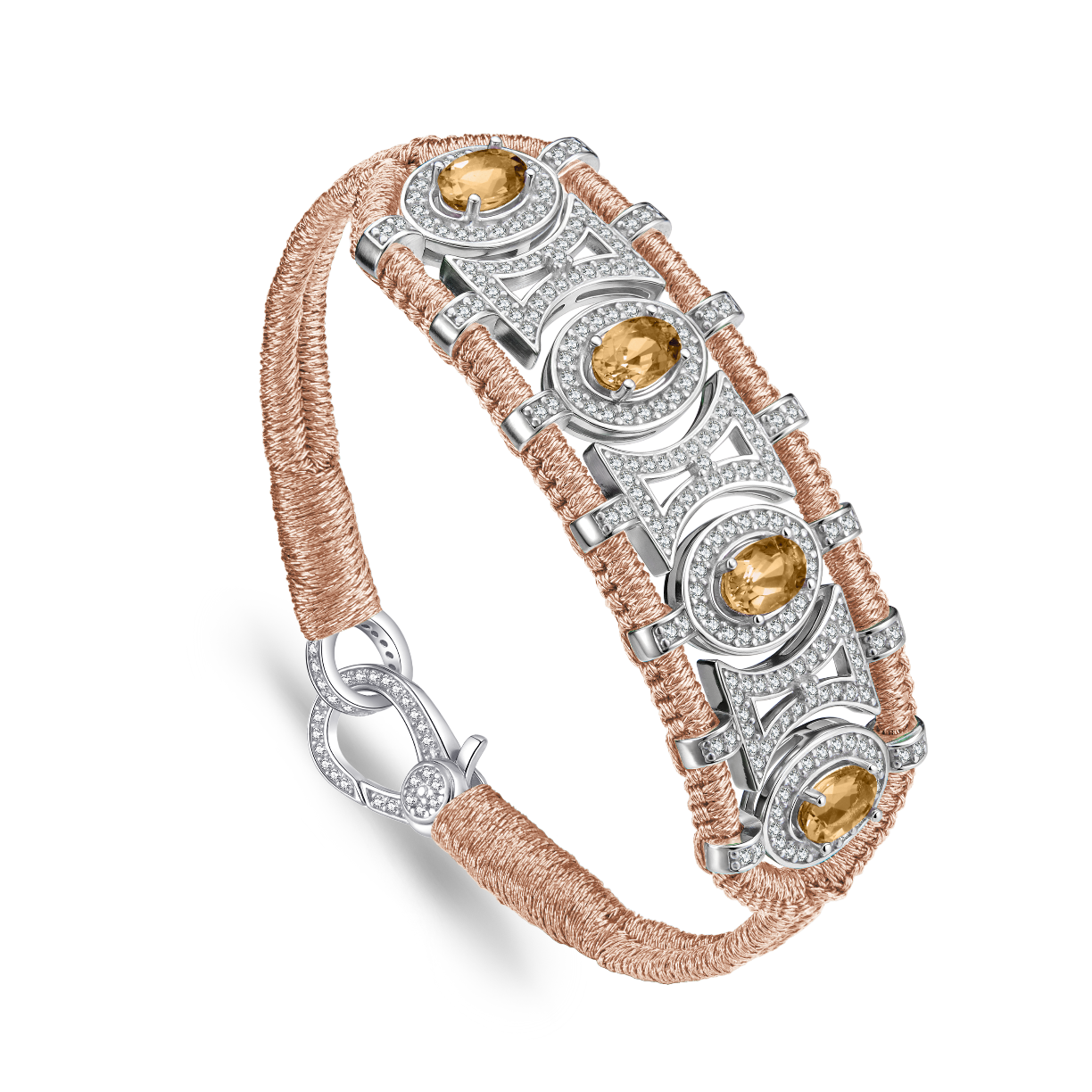 Bracelet Olinda rose gold - Citrines