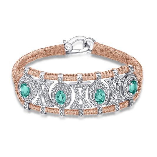 Olinda rose gold bracelet - Emeralds