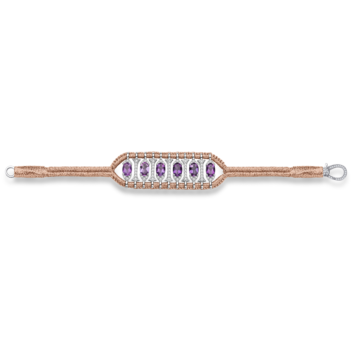 Teresina pink gold bracelet - Amethyst