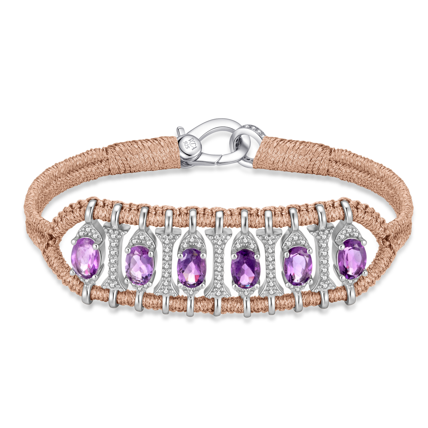 Teresina pink gold bracelet - Amethyst