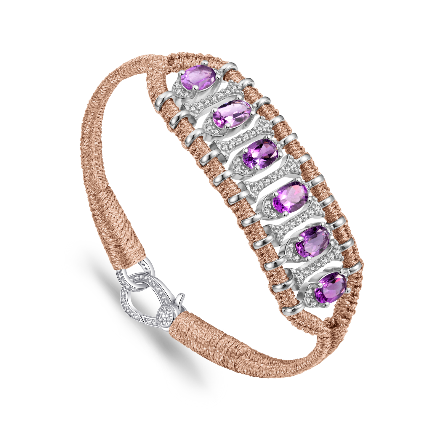 Teresina pink gold bracelet - Amethyst