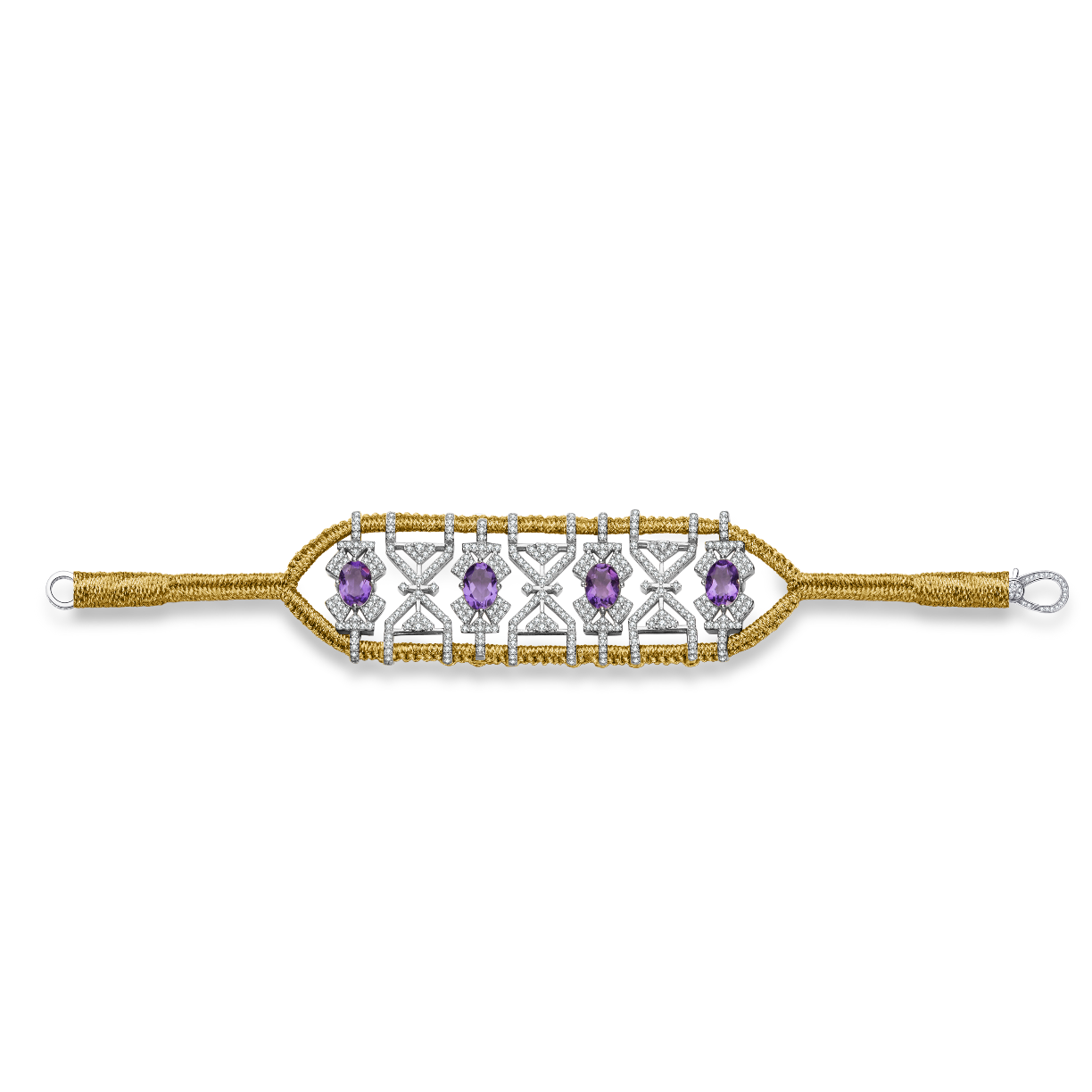 Bracelet Fortalezza Gold - Amethysts