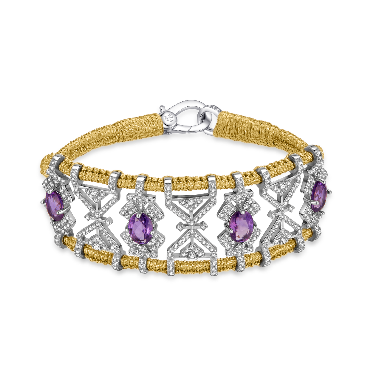 Bracelet Fortalezza Gold - Amethysts
