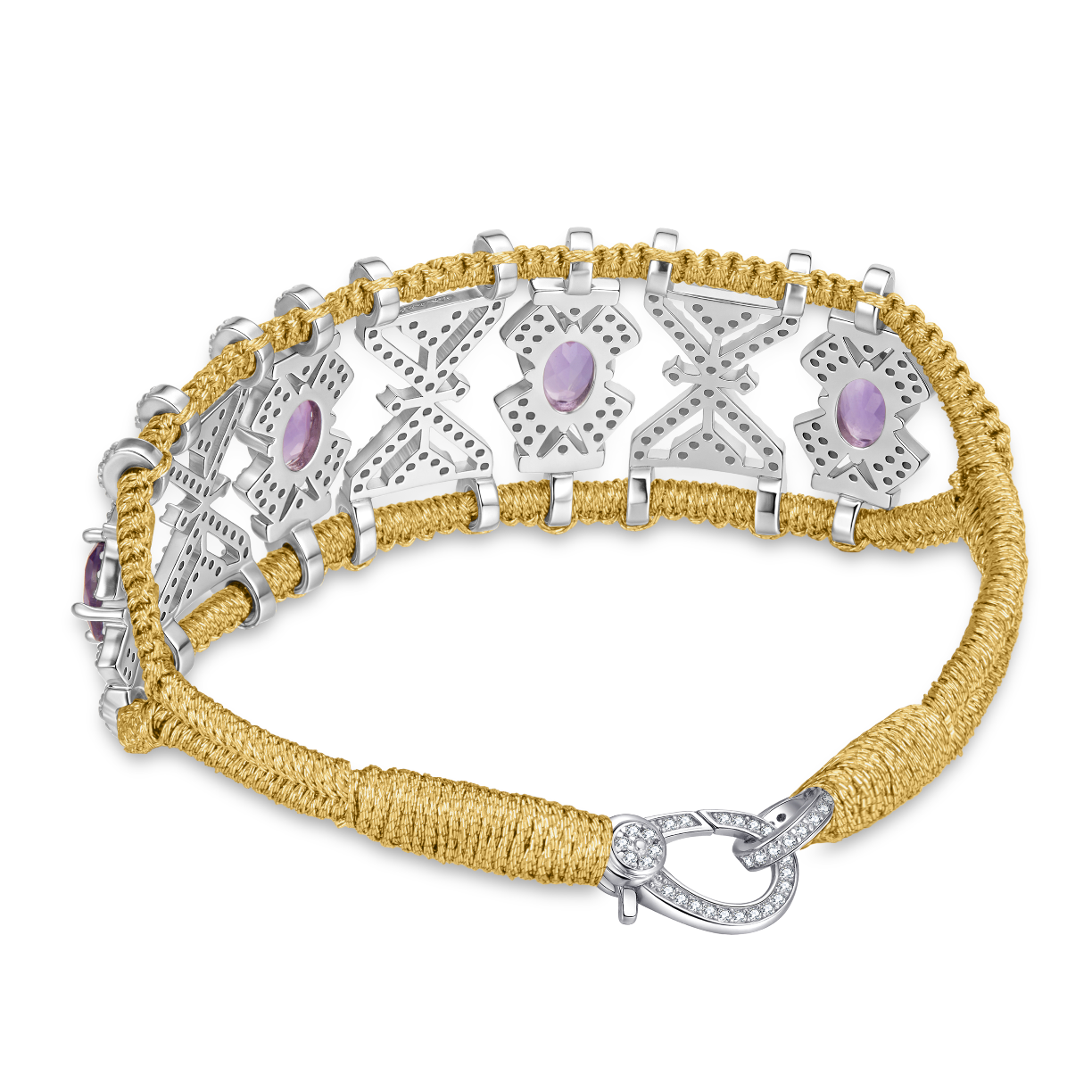 Bracelet Fortalezza Gold - Amethysts