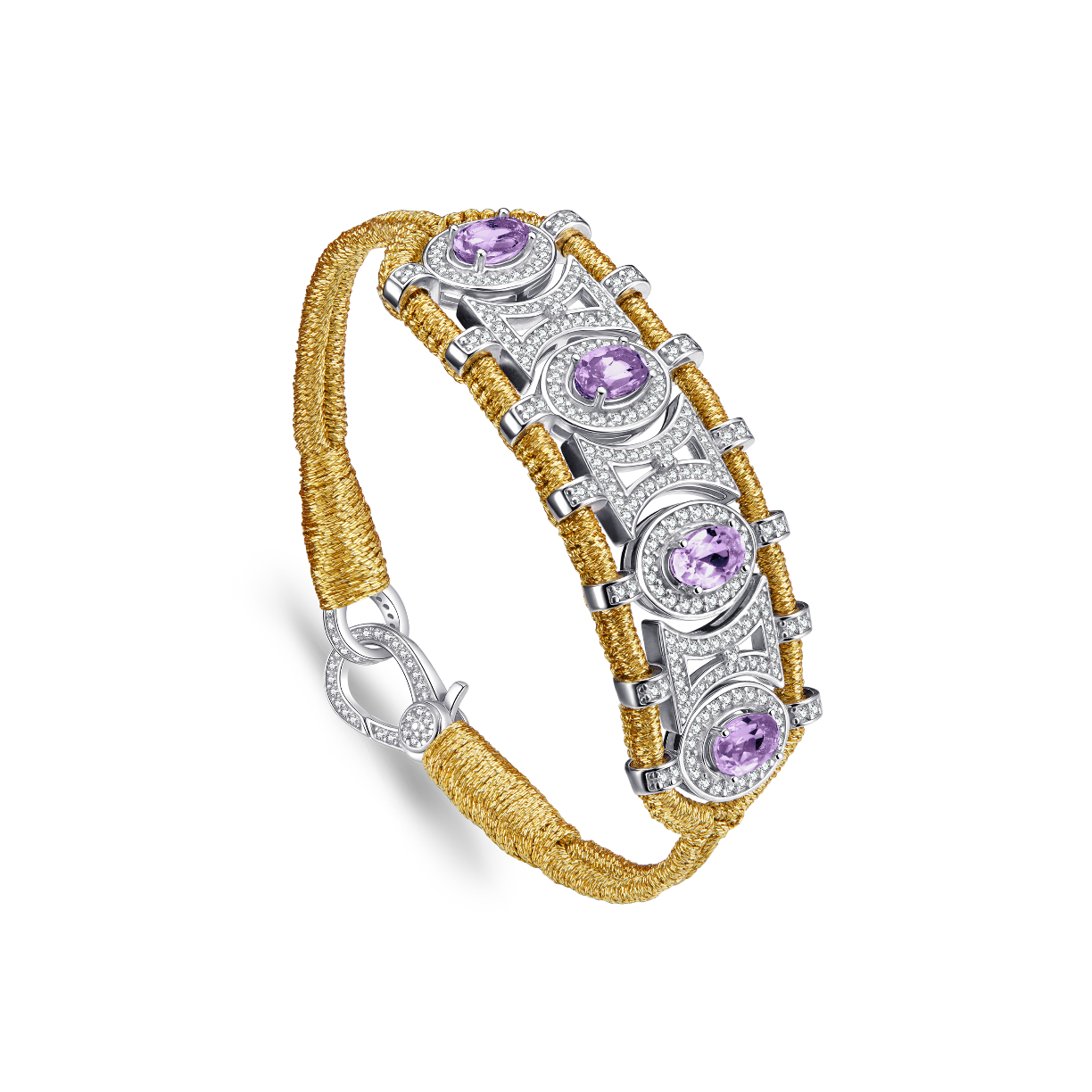 Olinda gold bracelet - Amethysts